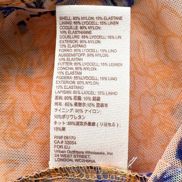 Free People Amber Sheer Floral Long Sleeve Top Size Large - Picture 8 of 12